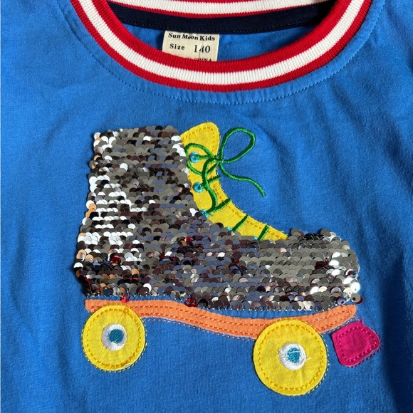 Sun Moon Kids cotton dress with flip sequins, Girls size 8-10, NWT - Picture 3 of 5